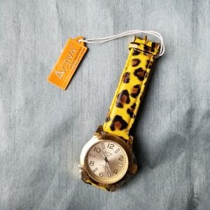 Activa Leopard Print Swiss Watch